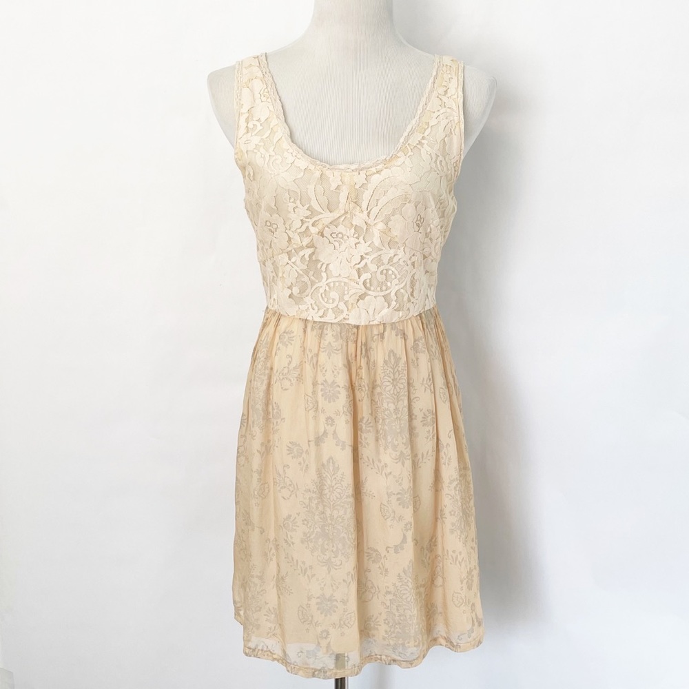 Anthro Knitted Dove Lace Dress (M)